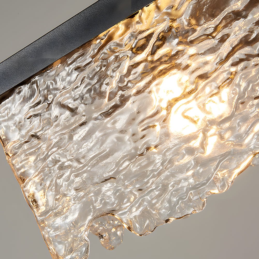 Modern Glass Chandelier — Black Iron, 3-Step Color Dimming (3000K/4500K/6000K), E27, 1- or 2-Light, Dining Room