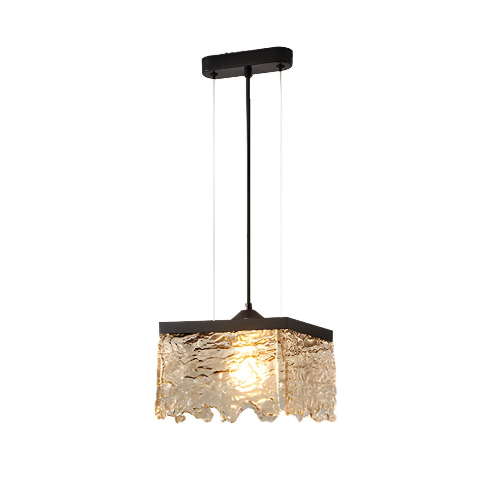 Modern Glass Chandelier — Black Iron, 3-Step Color Dimming (3000K/4500K/6000K), E27, 1- or 2-Light, Dining Room