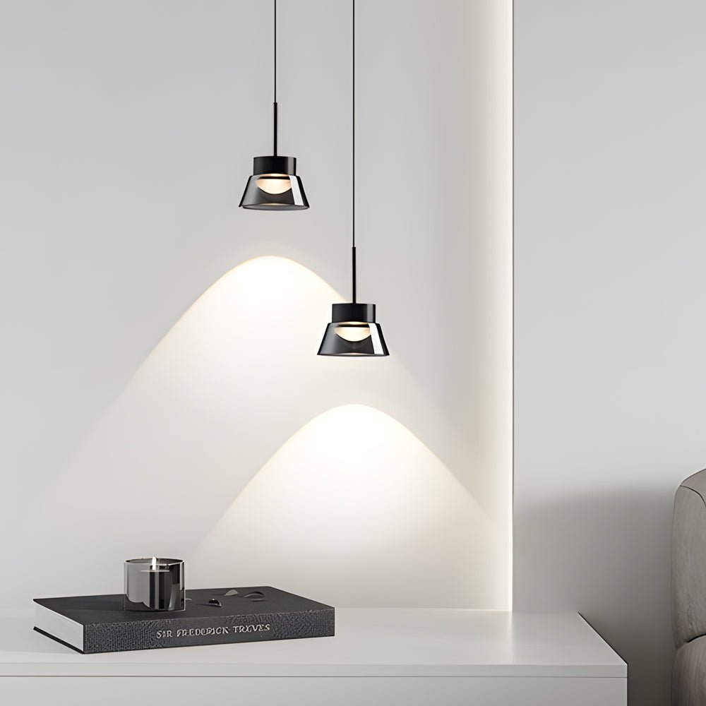 12 light smoked gray glass pendant chandelier led island hanging ceiling lamp in black for bedroom