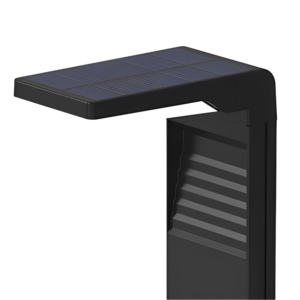 Modern Solar LED Bollard Path Light — ABS+PC, Black, Dusk-to-Dawn Auto On/Off, IP64, 4V/2W, 6000K/3000K