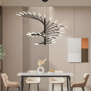 Spiral Sputnik Chandelier — Iron, Aluminum & Acrylic, 10/15/20-Light, Dimmable 3000K–6000K, Gold or Black