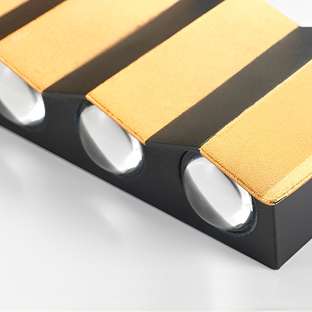 Bent Rectangle Up/Down Outdoor Wall Sconce — Aluminum, Black and Gold, LED 4W–10W, IP65
