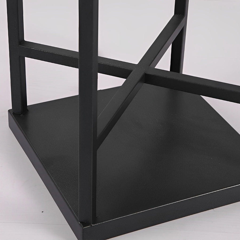Lantern Outdoor Floor Lamp — Black Stainless Steel & Acrylic, LED, Solar or Hardwired, IP65, 3000K
