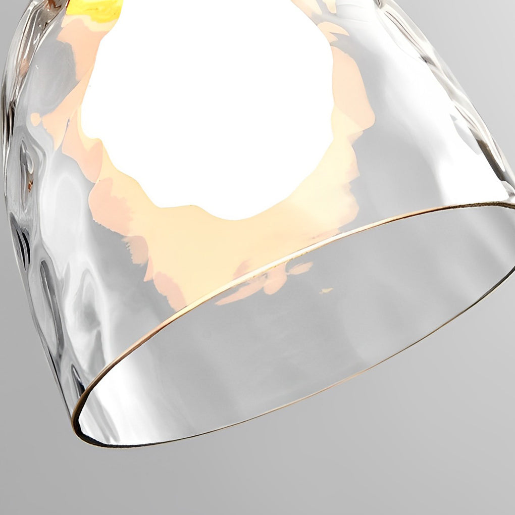 Round Glass and Wood Mini Pendant — Modern Minimalist, 3000K Warm White, Adjustable 59" Cord