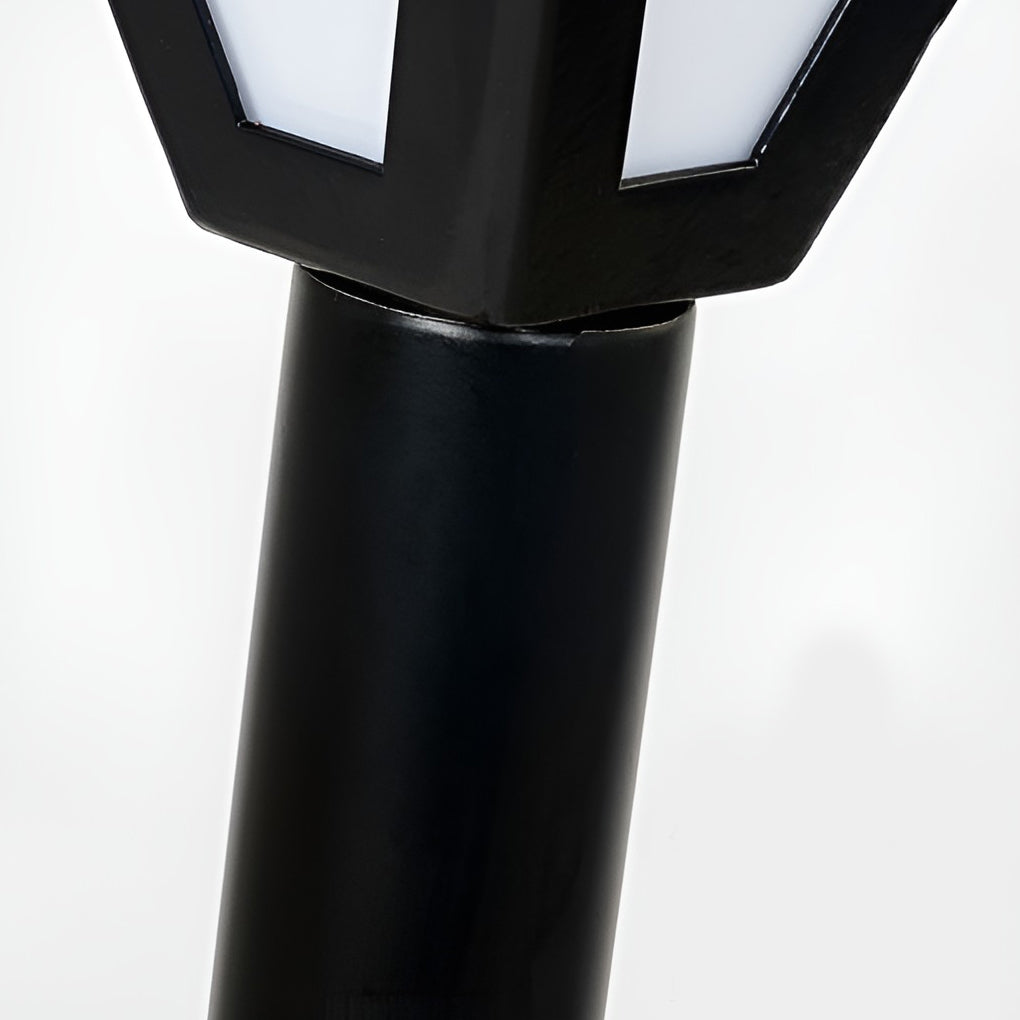 Sleek Solar LED Pathway Post Light — Black Metal, Acrylic Shade, 2.6W, 6" Wide, 30" Height