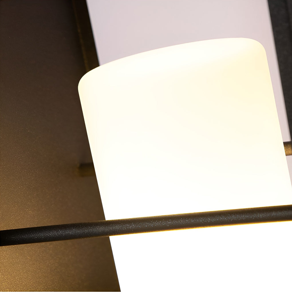 Modern Black Rectangular Frame Outdoor Lantern — Stainless Steel & PMMA, Solar / Hardwired, LED 3200K, IP54, 11", 17", or 29"