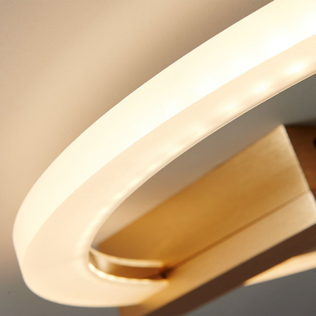 Modern Circle LED Wall Sconce — Iron and Acrylic, 3-Step Dimming, Remote, 4500K, Coffee or Gold, 8"–16"