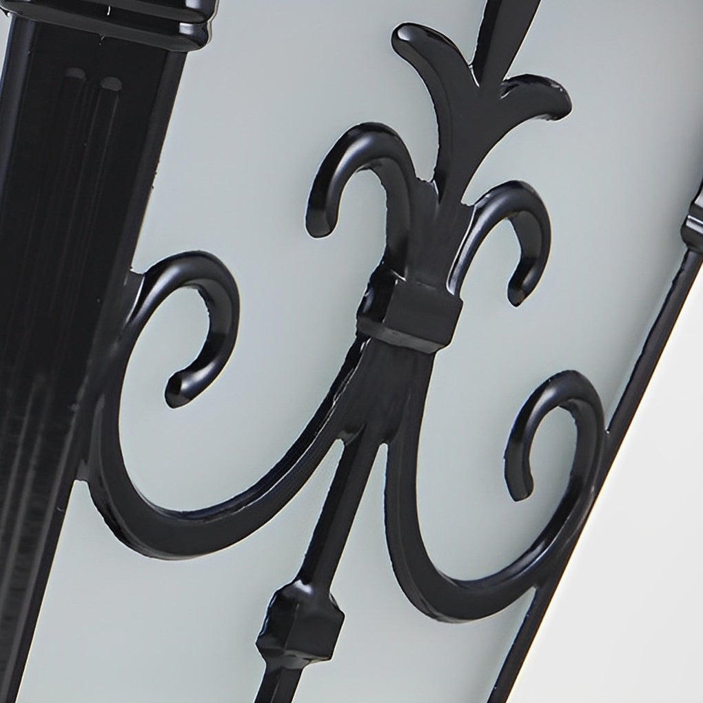 Retro Solar Fence Post Light — Die-Cast Aluminum & Glass, LED, IP55, Remote Control, Black / Bronze