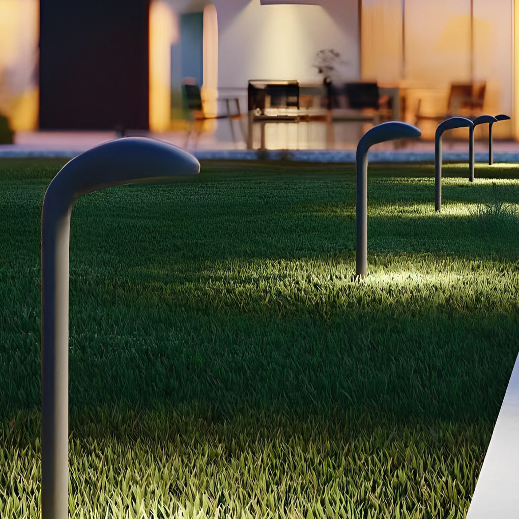 Bean-Sprout Grass LED Pathway Bollard Light — Black Aluminum, Warm White 3000K, 1-Light or 2-Light, 24" Height