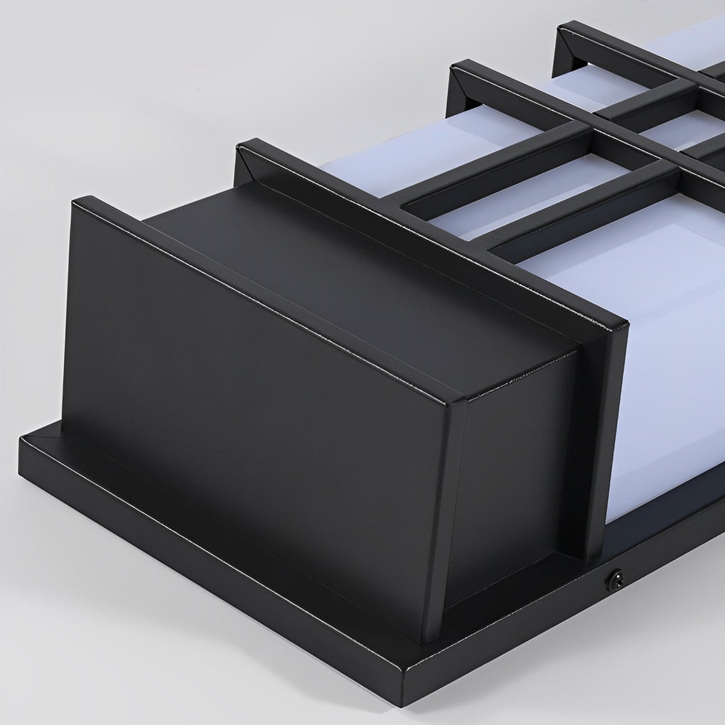 Rectangular Traditional Outdoor Wall Sconce — Black Galvanized Steel, LED 3000K, IP Weatherproof