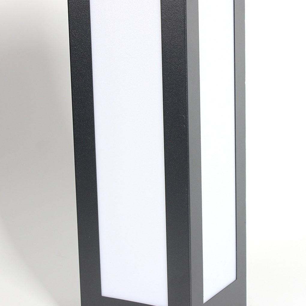 Modern Black Solar Bollard Light — Galvanized Steel & Acrylic, 10W LED, IP65 Weatherproof, 3000K Warm White