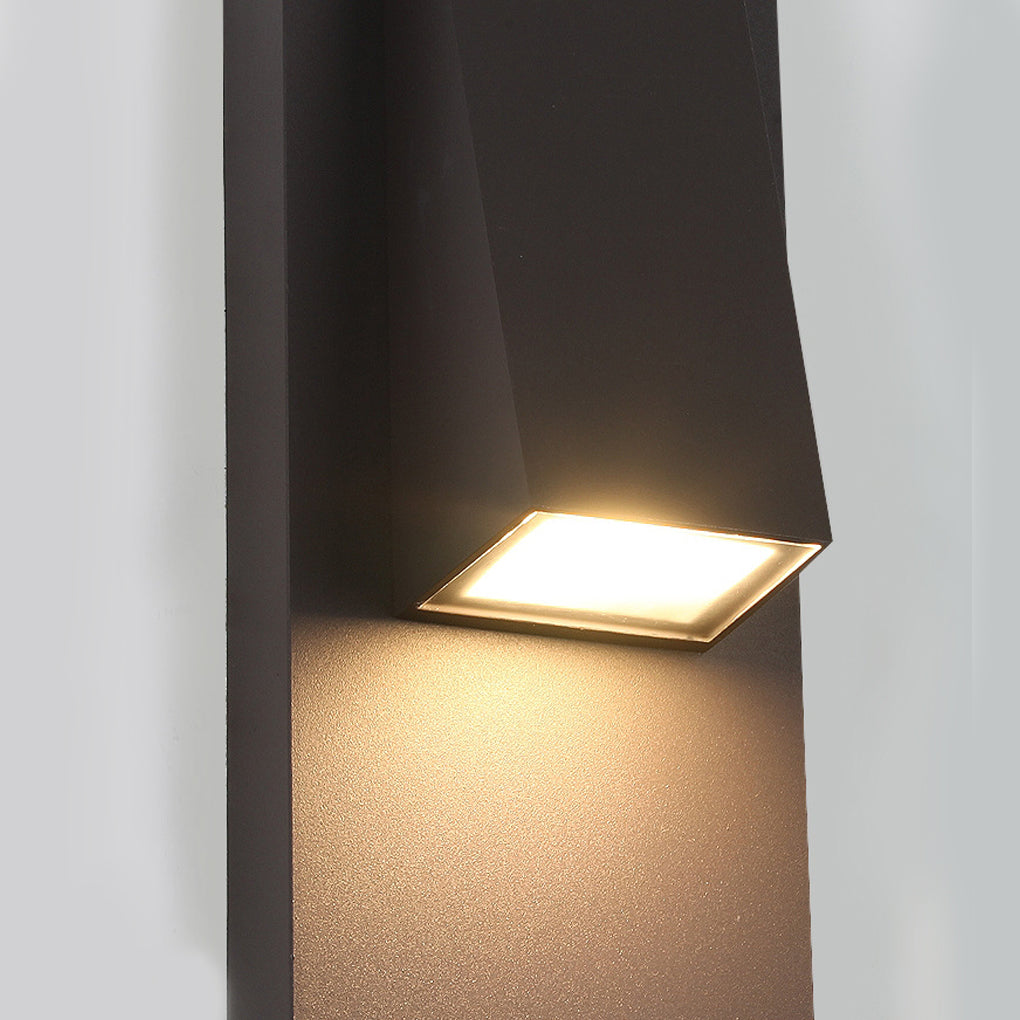 Modern Rectangular Outdoor Wall Sconce — Black Die-Cast Aluminum, 18W LED, 3000K, IP-Rated Waterproof