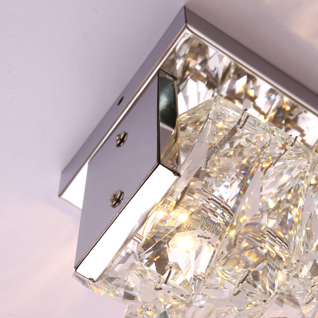 Modern Crystal Wall Sconce — Stainless Steel, 10W LED, Three-Step Dimming (3000K/4000K/6000K)