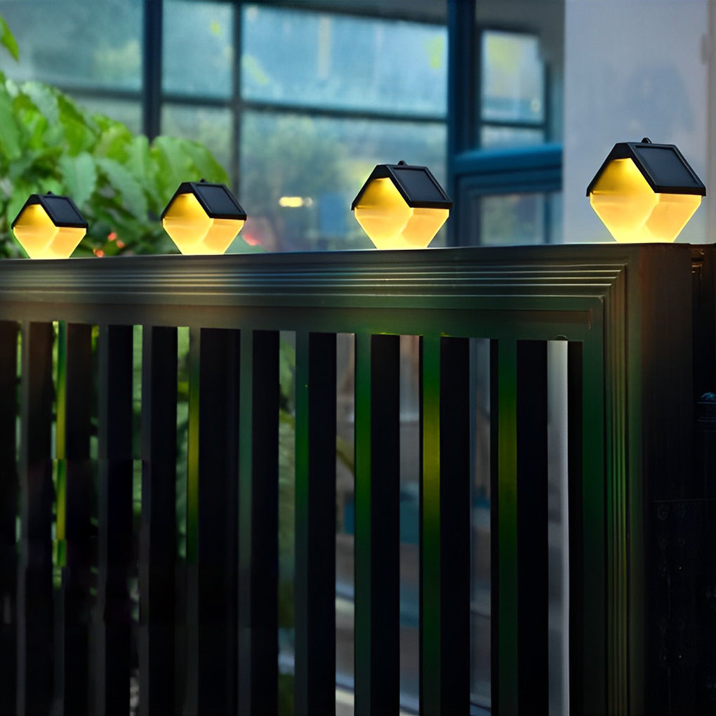 Modern Solar Outdoor Wall Sconce, Set of 2 — Black, RGB & 3000K Warm White, IP65 Weatherproof, Dusk-to-Dawn