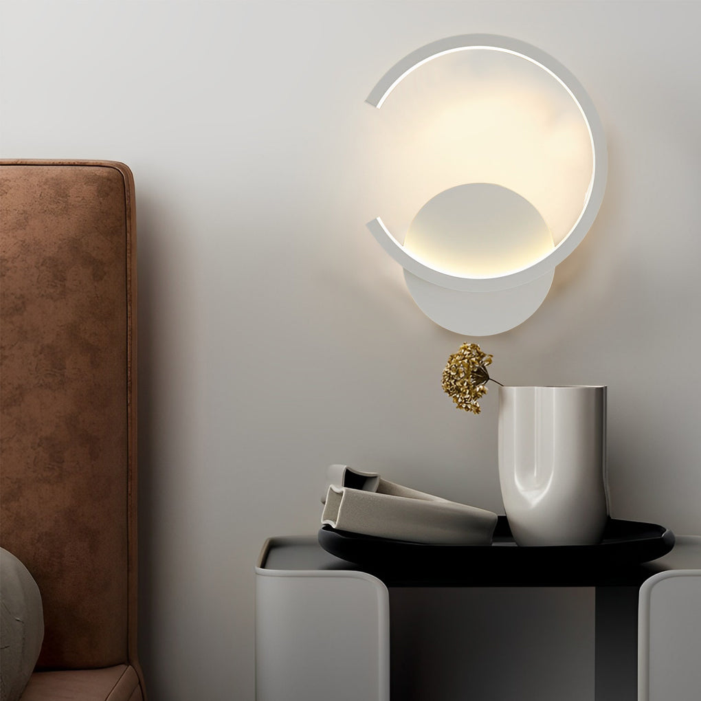 Round Minimalist Wall Sconce — Iron and Acrylic, LED 10W, Stepless Dimming, 3000K–6000K