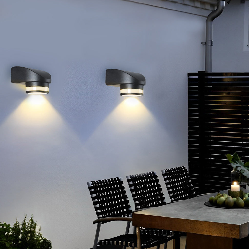 LED Waterproof Black Outdoor Wall Washer Lights - Round Up and Dawn Light