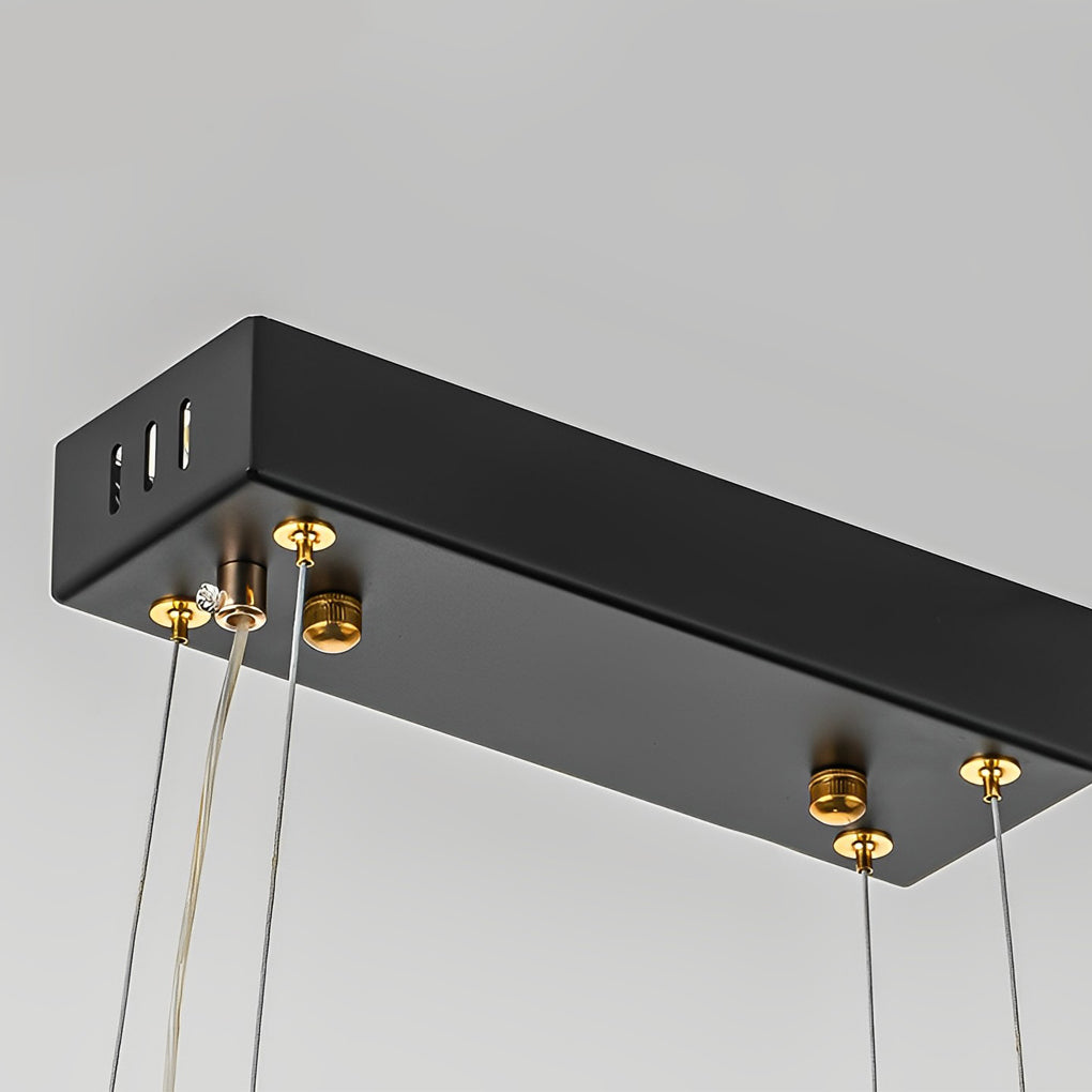 Postmodern Textured Metal Chandelier — Gold or Black, Stepless Dimming, 3000K–6000K, 24" or 31"
