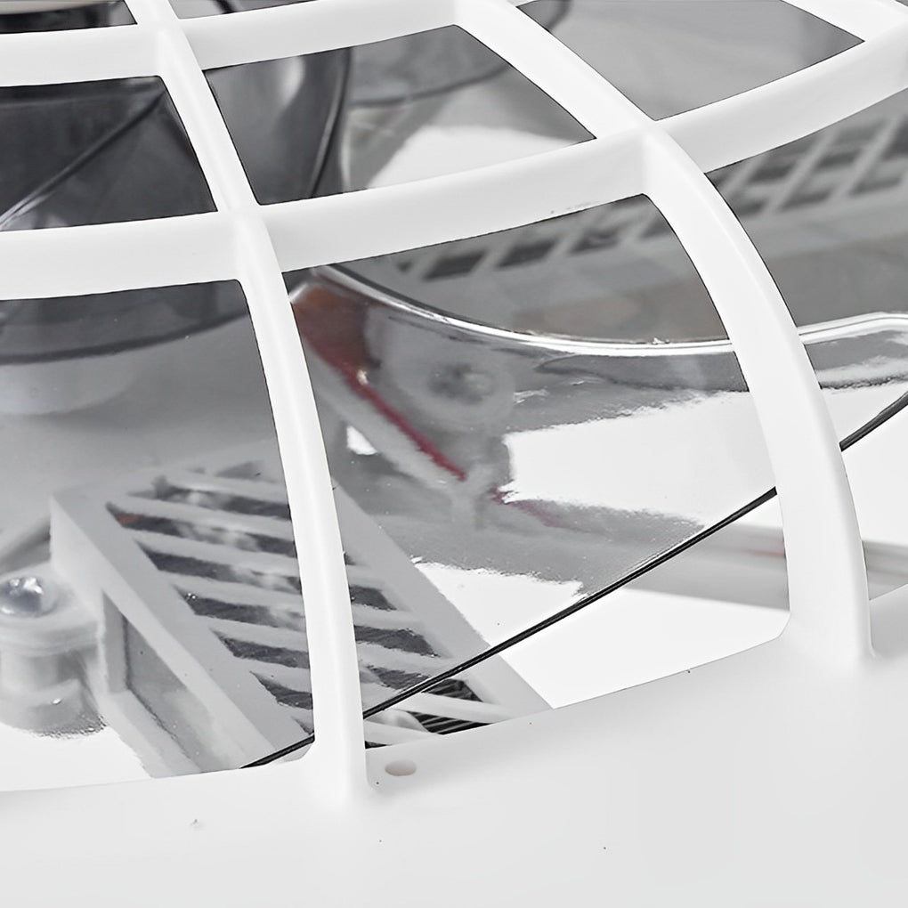 Modern Bladeless Ceiling Fan Light with Round Dimmable LED and Quiet Warm Air