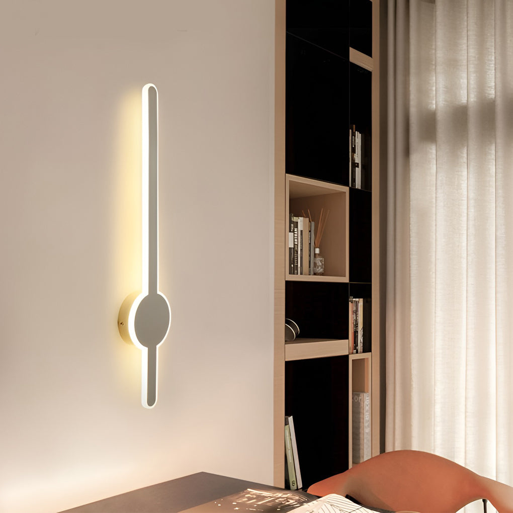 Contemporary Linear LED Wall Sconce — Hardware and Acrylic, Black / Gold / White, 16", 24", or 31"