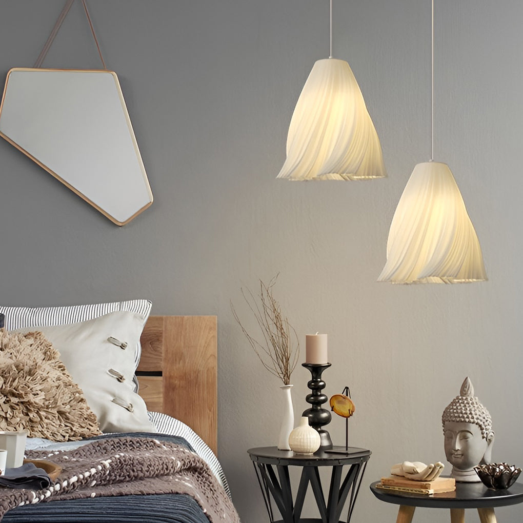 3D-Printed Resin Pendant Light — 16W, 3000K Warm White, Adjustable 78.7" Cord
