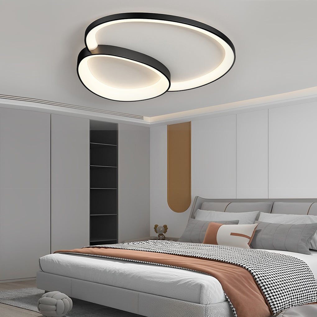 Geometric LED Flush-Mount Ceiling Light — Iron and Acrylic, Three-Step Dimming, 3000K/4500K/6000K