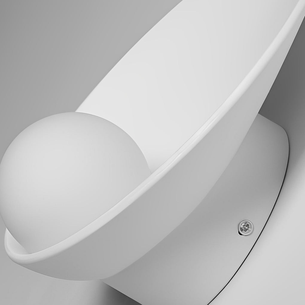 Round Diffused Wall Sconce — White Resin and Glass, G9, 9" Diameter, 3000K / 6000K