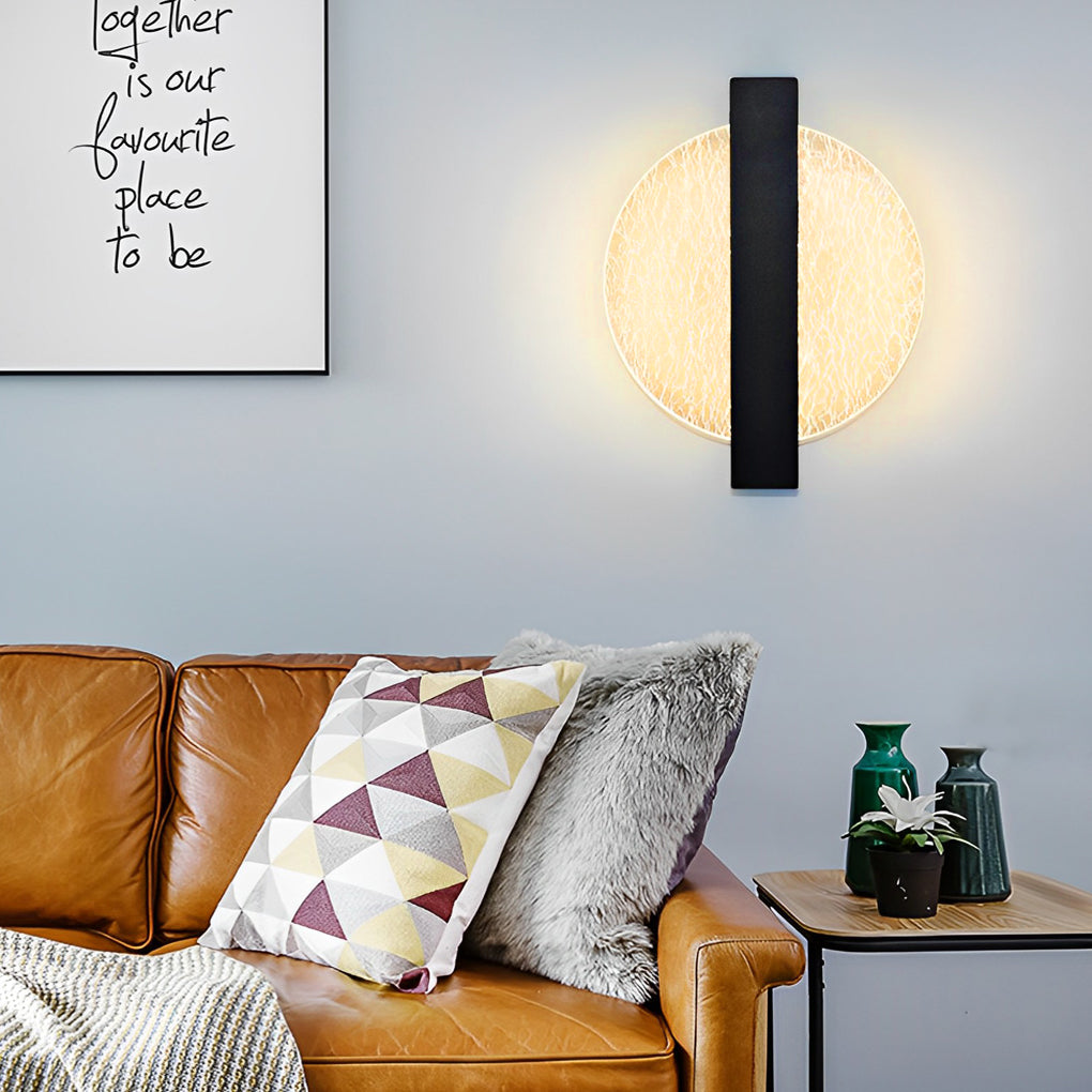 Round, Square, and Semicircle LED Wall Sconce — Acrylic, Hardwired, Black or Gold, Modern Retro