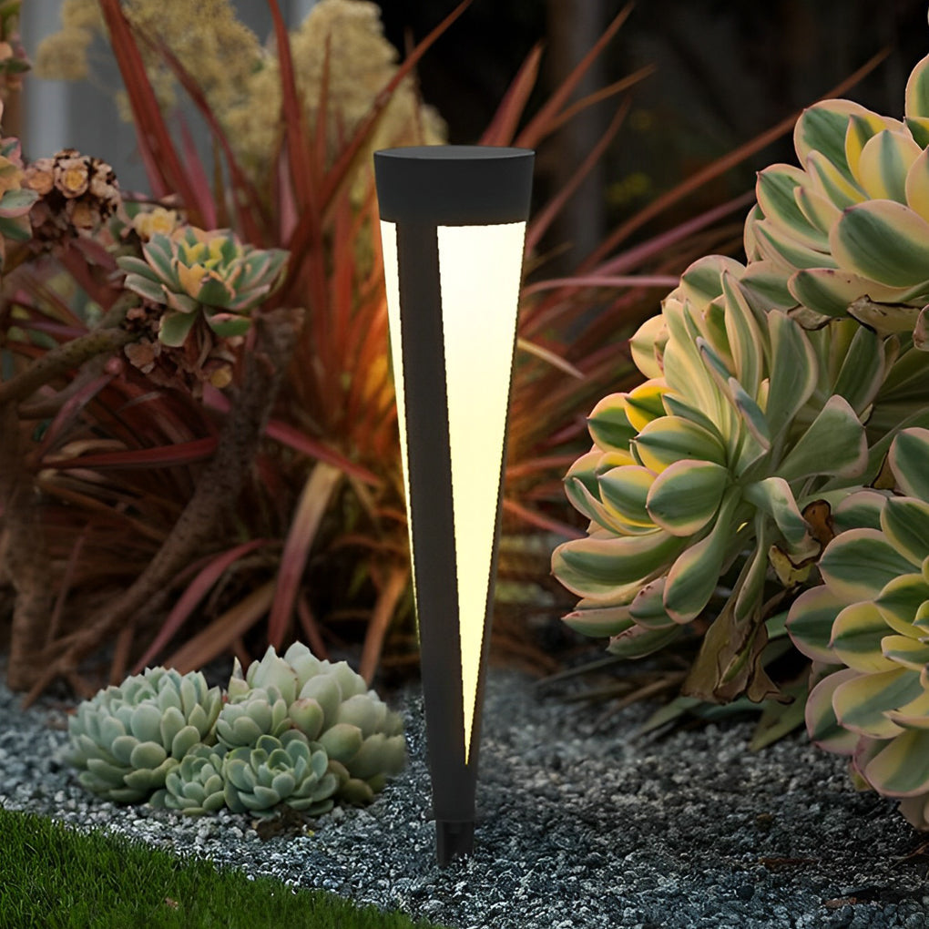 Round Solar Outdoor Bollard Light — Gray Aluminum & Acrylic, LED 10W, IP54, 6" × 24", Warm White 3000K