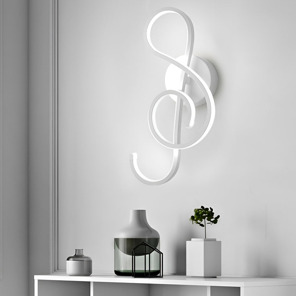 Musical Note LED Wall Sconce — Aluminum, Electroplated, Warm White / Daylight, 6.7" × 14.2"