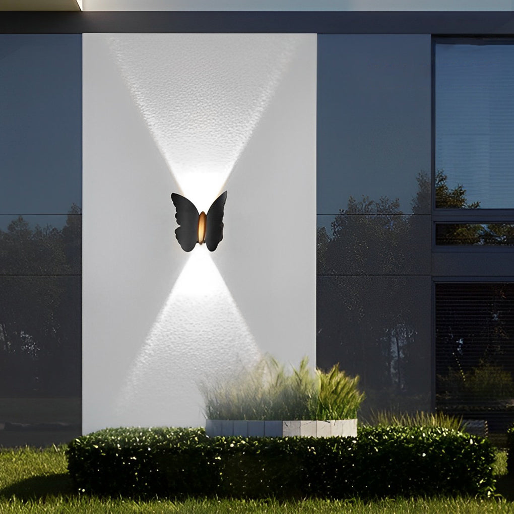 Butterfly Up/Down Outdoor Wall Sconce — Die-Cast Aluminum, 6W LED, IP65, 3000K/6000K