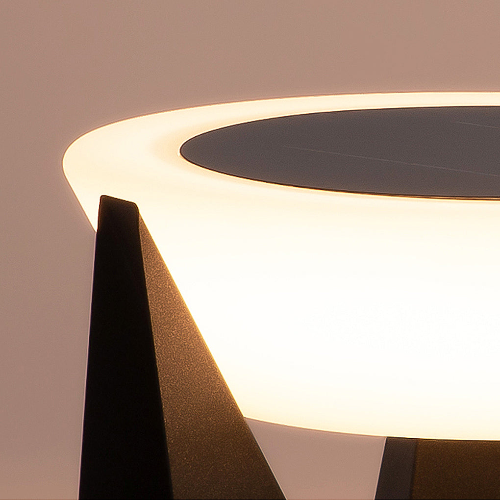Modern Gray Solar Deck Post Light — Stainless Steel & PC, LED Warm White 3000K, IP65 Weatherproof