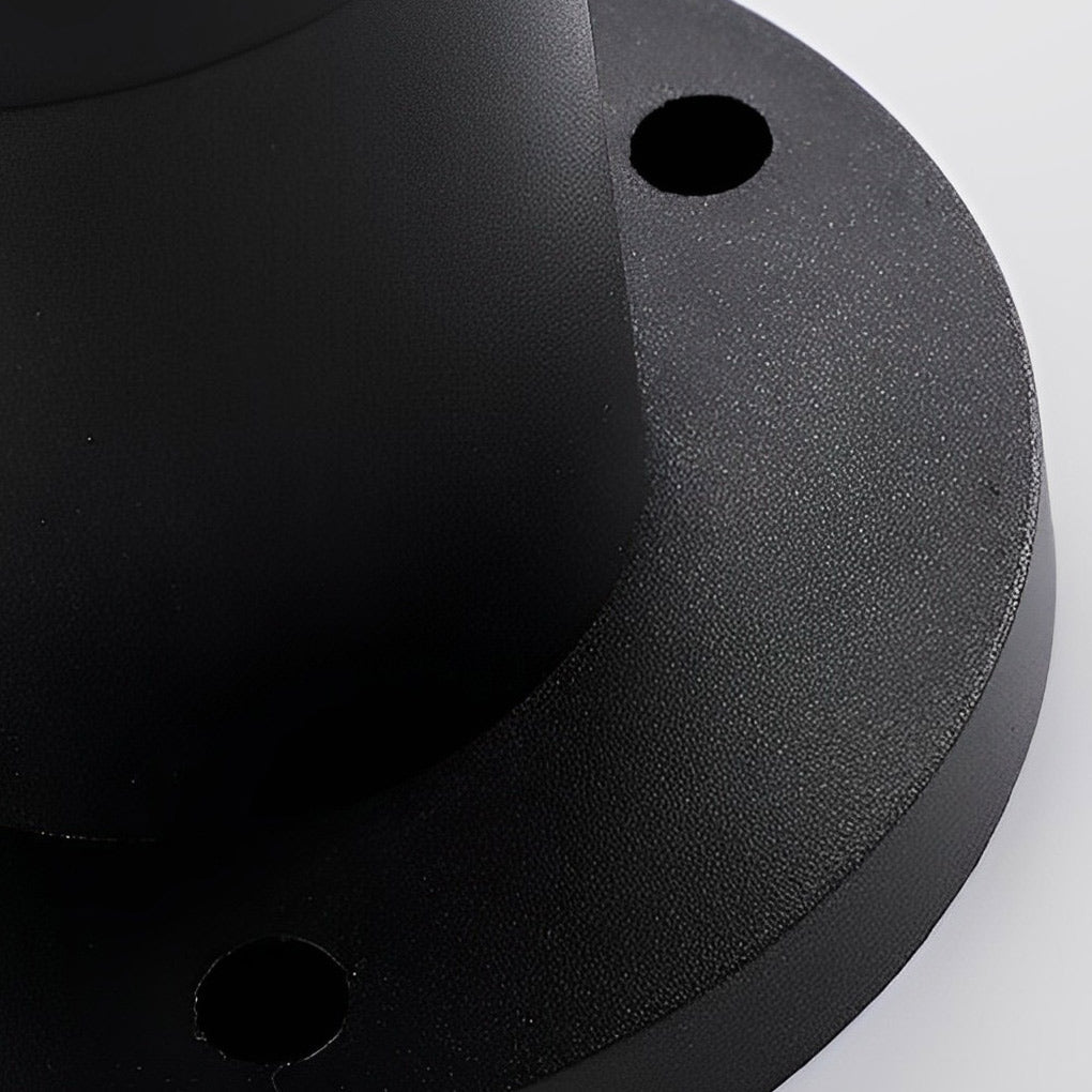 Modern Black Round Solar Post Cap Light — Die-Cast Aluminum, LED, Dimmable, IP55, Warm/White, 9" Diameter