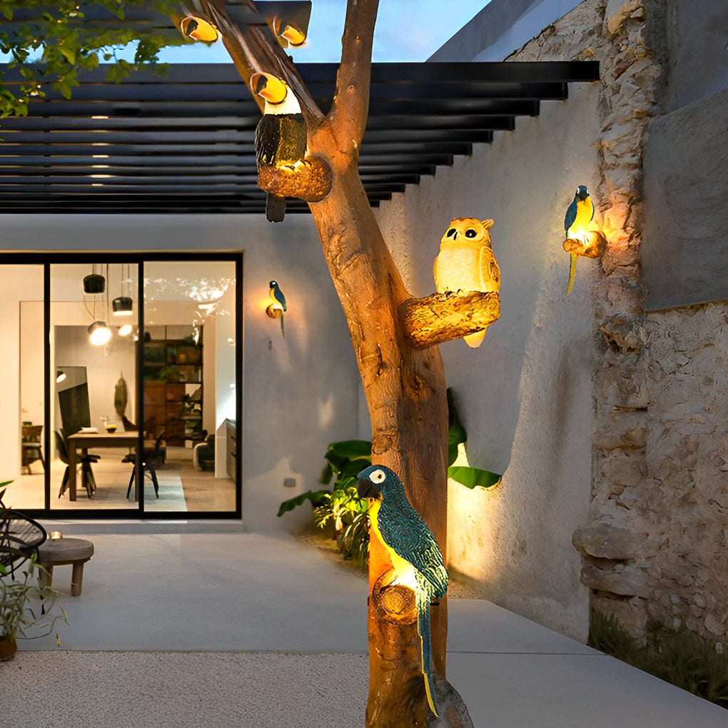 Parrot-Shape Resin Outdoor Landscape Light — Fiberglass, LED, 24V, 1W, IP65 Weatherproof, Warm White 3000K