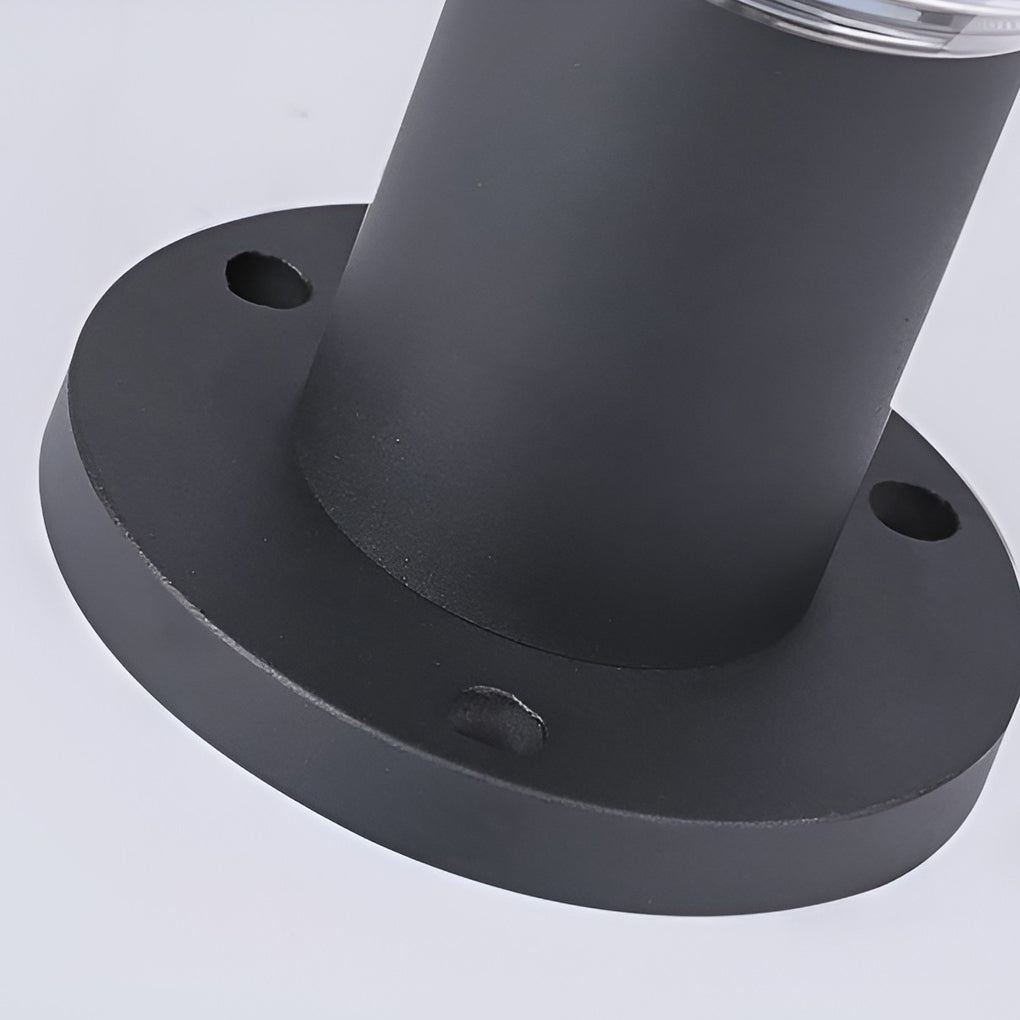 Circular Solar Post Cap Light — Die-Cast Aluminum, Frosted, Remote Control, Light-Control Mode, IP-Rated Weatherproof, 9" Dia.