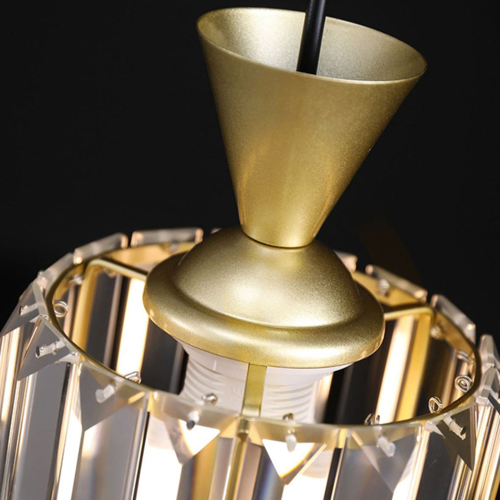Round and Square Crystal Mini Pendant — Black and Gold, E27, Three-Step Dimming, 3000K/4500K/6000K