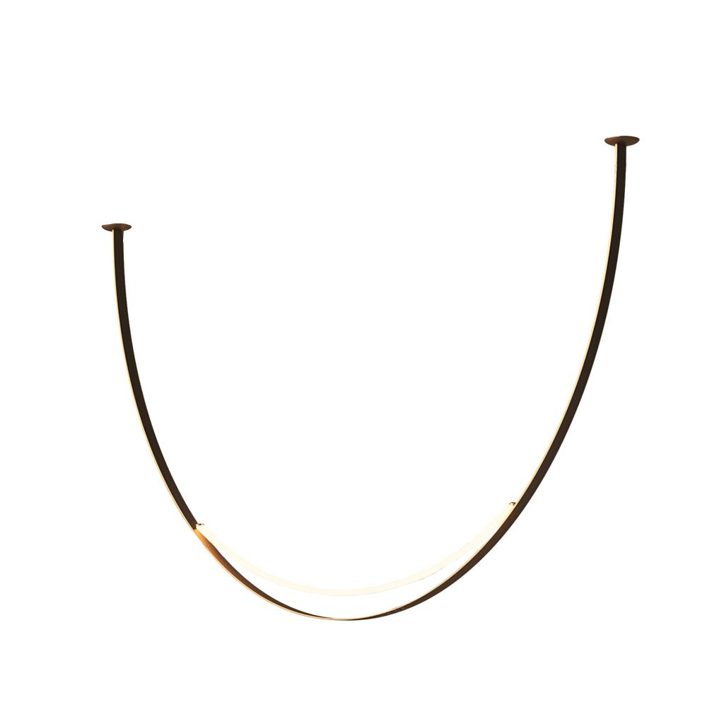 Modern LED Belt Pendant Chandelier — Iron and Leather, 1- or 3-Light, Hardwired, 3000K Warm White, Staircase and Living Room
