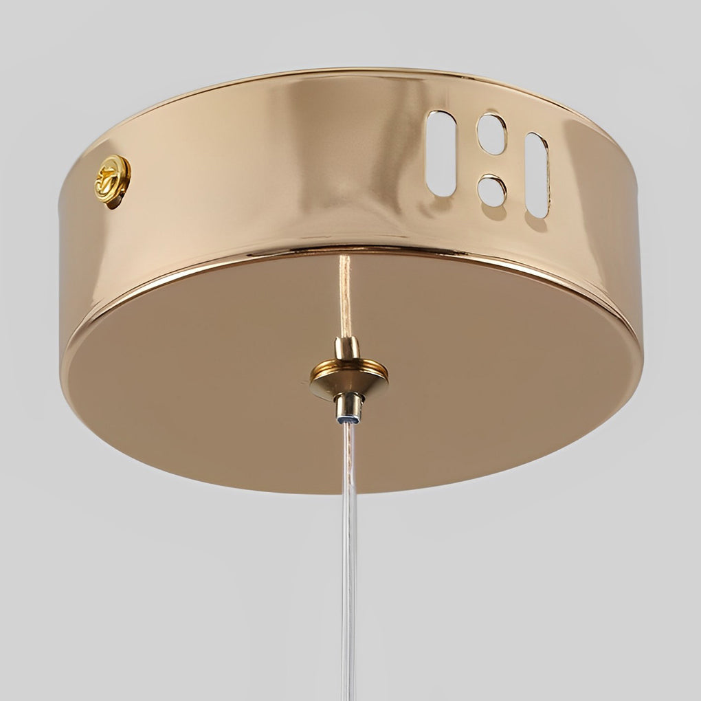 Moon Ring Mini Pendant — Zinc Alloy, Gold Electroplated, LED 7W 3000K, 8" Diameter