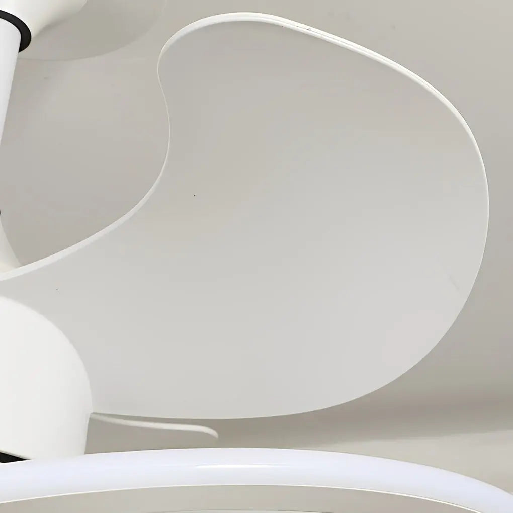 Nordic Bladeless Ceiling Fans with Waves Flower LED, Mute Function, and Creative Timing Luxe