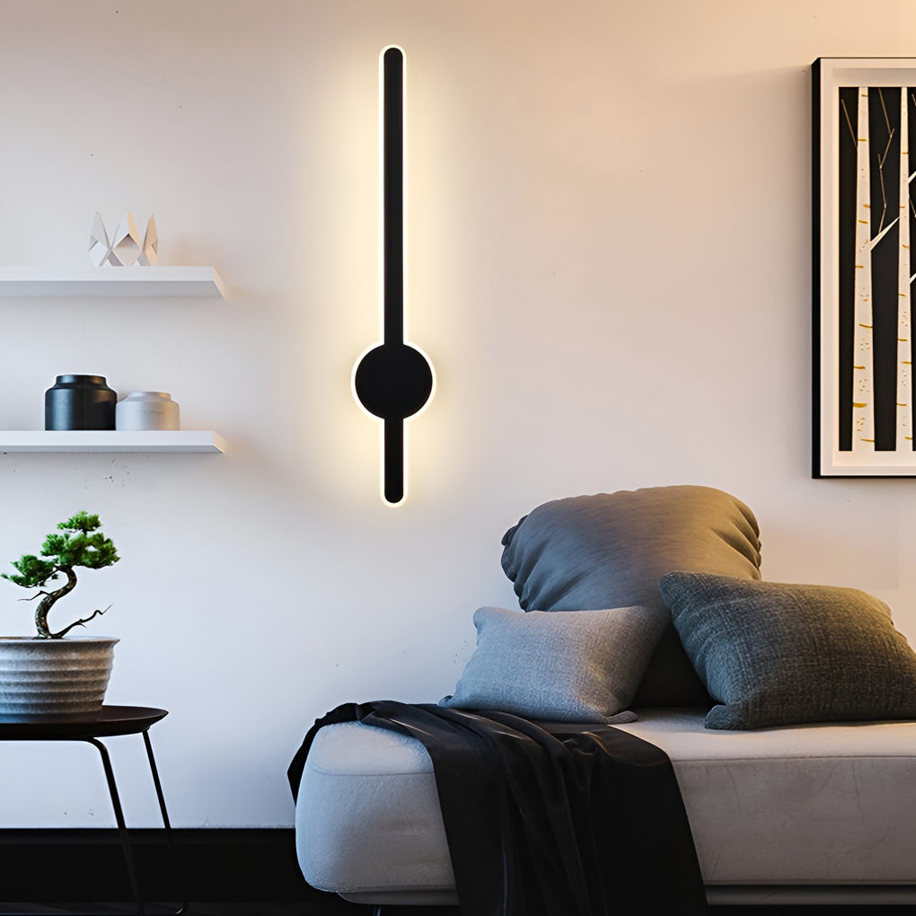 Contemporary Linear LED Wall Sconce — Hardware and Acrylic, Black / Gold / White, 16", 24", or 31"