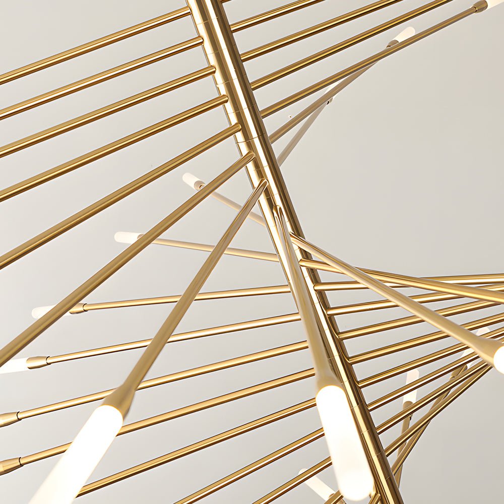Spiral Sputnik Chandelier — Iron, Aluminum & Acrylic, 10/15/20-Light, Dimmable 3000K–6000K, Gold or Black
