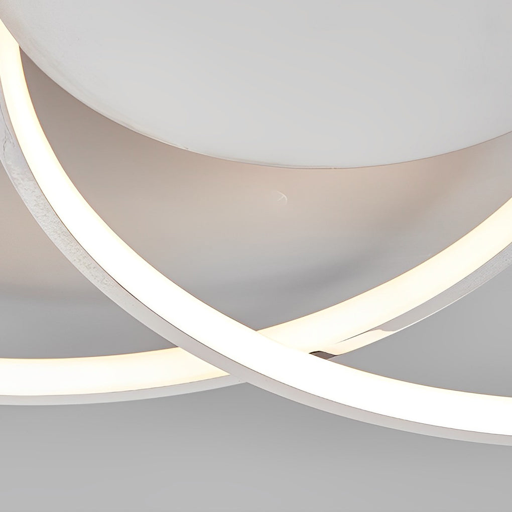 Three-Ring LED Flush Mount — Electroplated Metal, Stepless Dimming, Remote Control, 18.9" or 29.9"