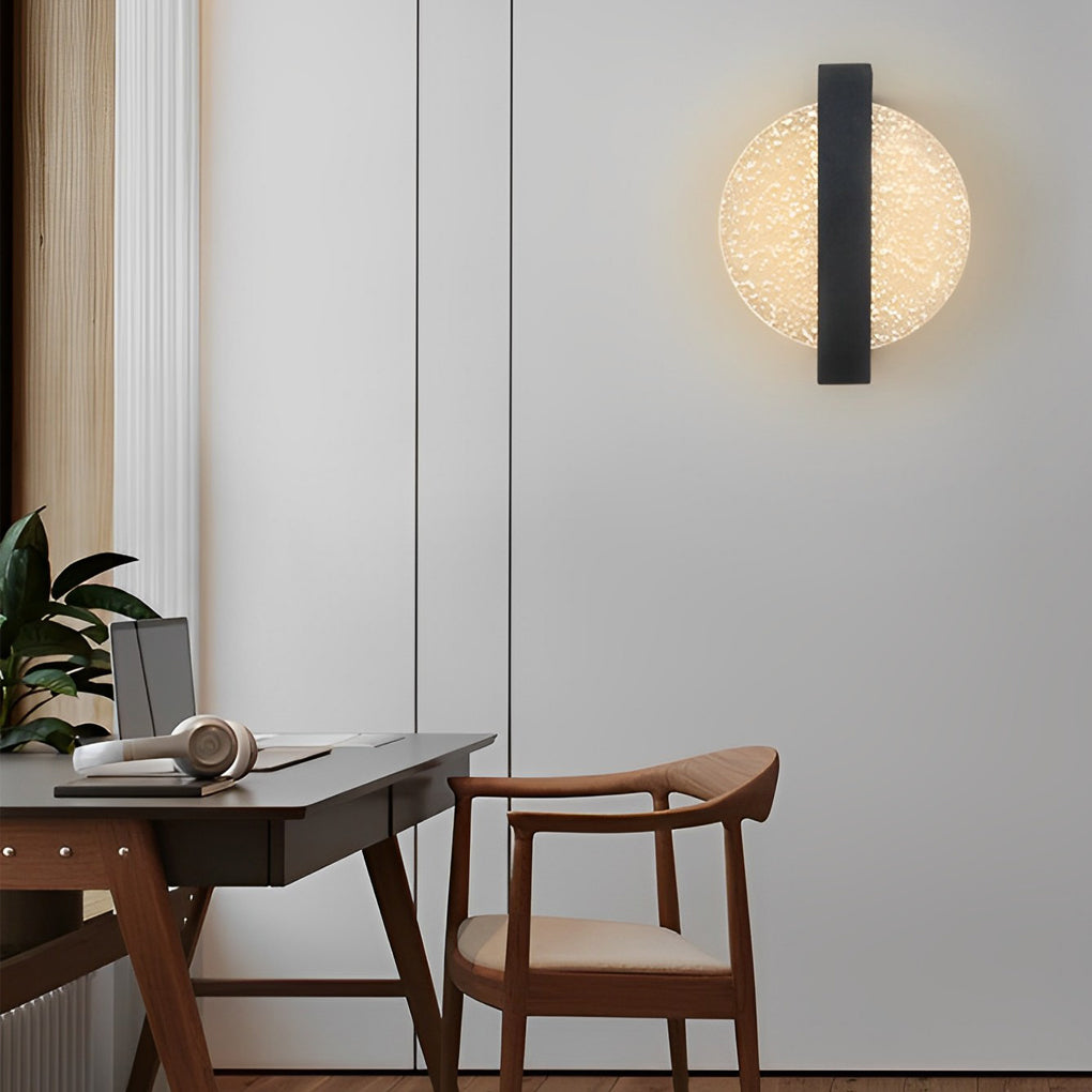 Round, Square, and Semicircle LED Wall Sconce — Acrylic, Hardwired, Black or Gold, Modern Retro