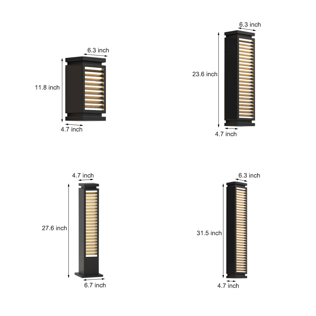 modern waterproof stainless steel led louvered pathway bollard lights with a sleek design