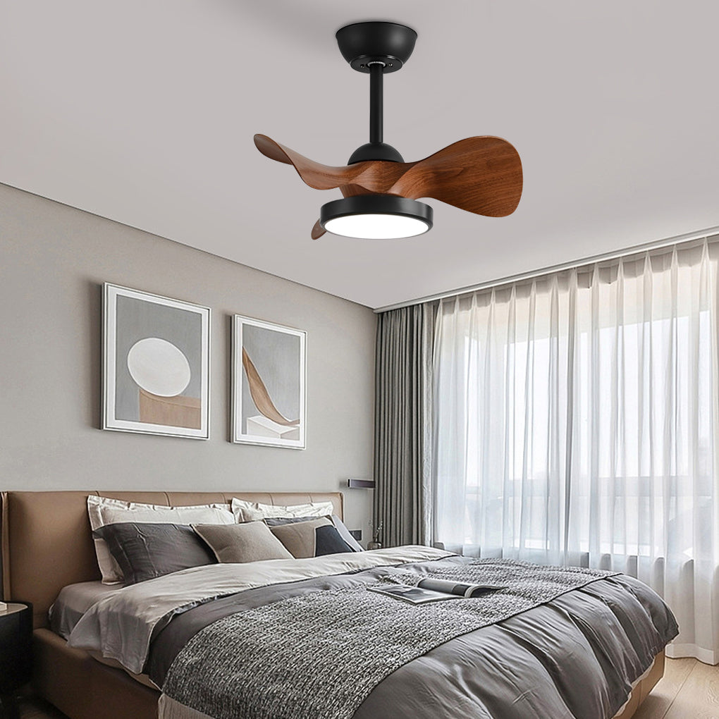 3-Blade Ceiling Fan Light — ABS & PMMA, Dimmable LED, 6-Speed DC Motor, Remote Control, 21.7" Diameter