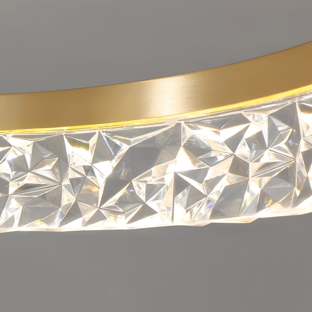 Minimalist Round LED Semi-Flush Mount — Copper, Gold Finish, 60W, 3000K/4500K/6000K, 20" Diameter