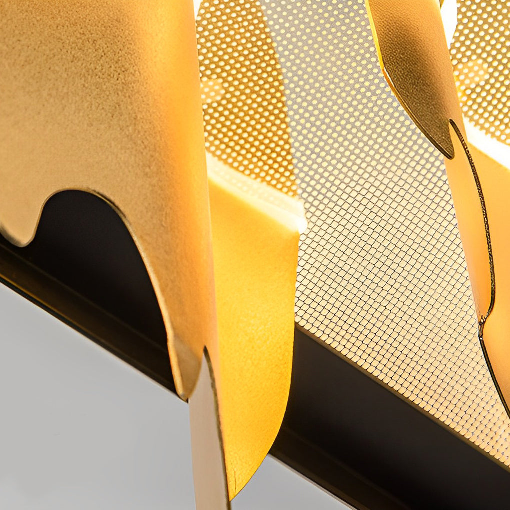 Postmodern Textured Metal Chandelier — Gold or Black, Stepless Dimming, 3000K–6000K, 24" or 31"