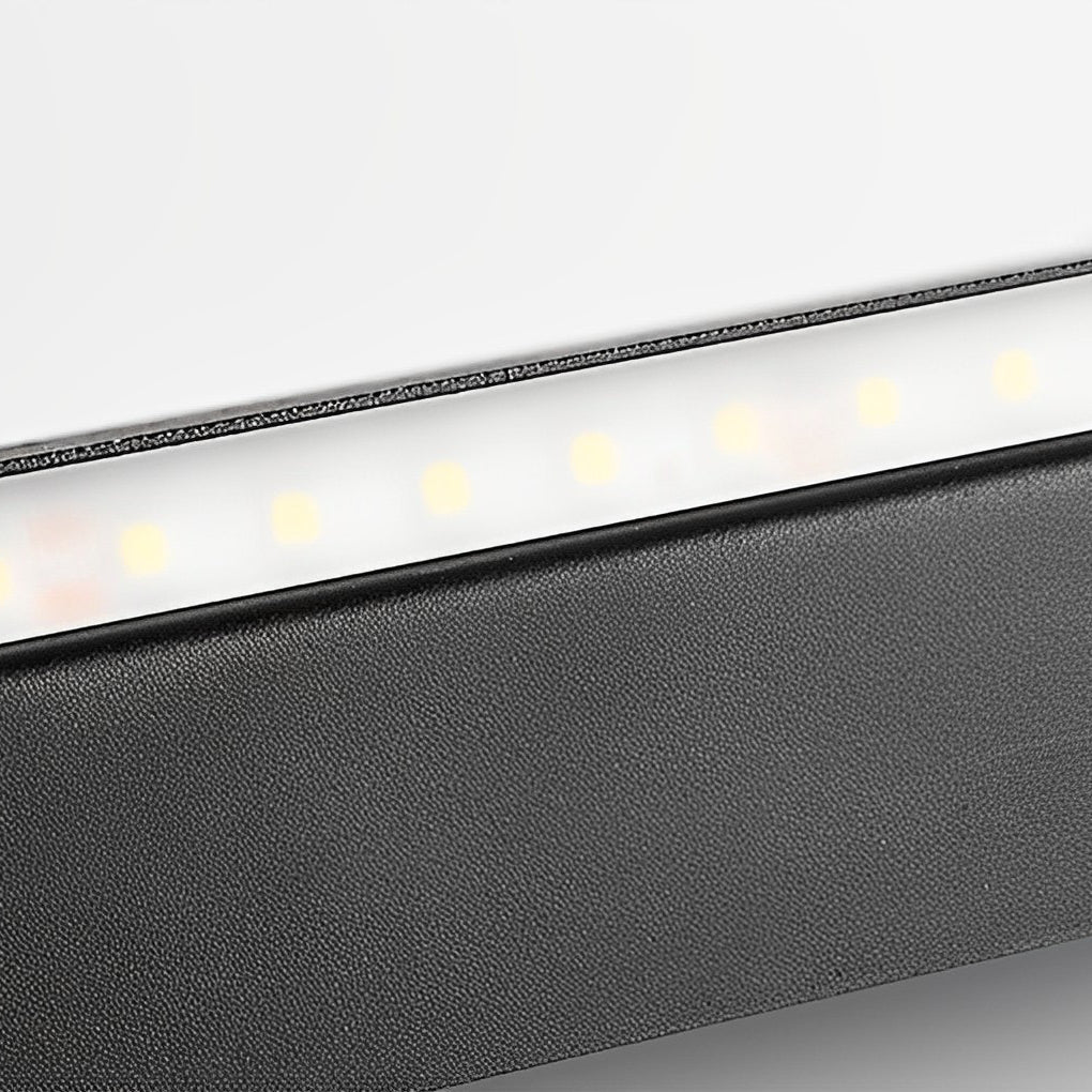 Rectangular Hollow LED Wall Sconce — Black or White Iron & Acrylic, 8W, 4500K, 12" x 4"