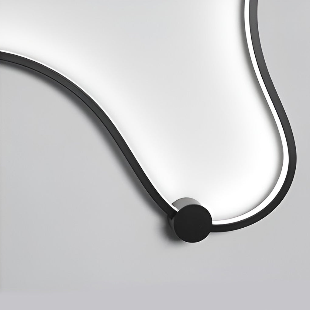 Curved Linear LED Wall Sconce — Black Iron, Modern, 23"–48" Sizes