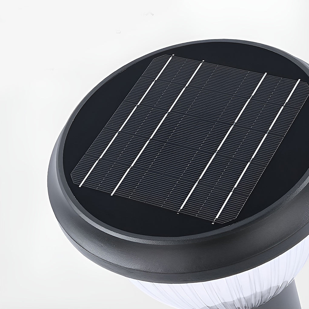 Modern Black Round Solar Post Cap Light — Aluminum, Fast Charging, IP65 Weatherproof