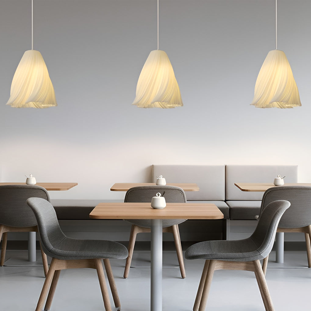 3D-Printed Resin Pendant Light — 16W, 3000K Warm White, Adjustable 78.7" Cord